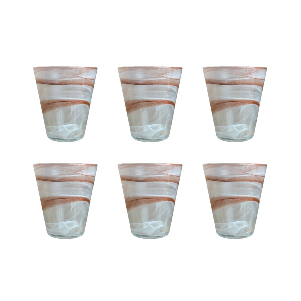 SET 6 BICCHIERI VETRO DI MURANO TABACCO