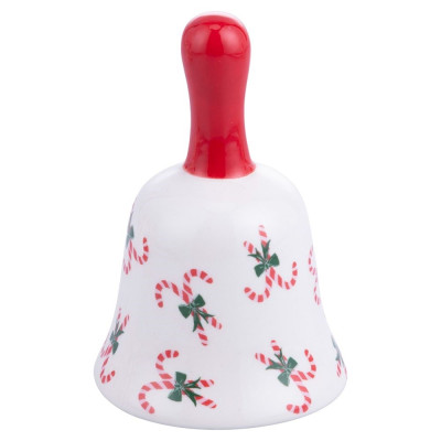 CAMPANELLA CERAMICA NATALE CON I FIOCCHI
