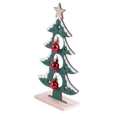 NATALE CHIC ALBERO IN LEGNO H 24CM