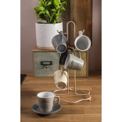 PORTA MUG 6 GANCI FLOWER MOCHA MOUSSE