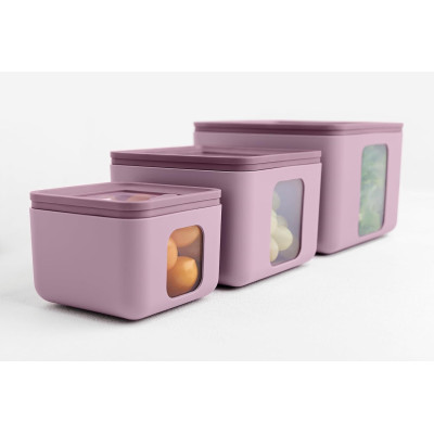 SET 3CONTENITORI ERMETICI PEEK BOX MAUVE