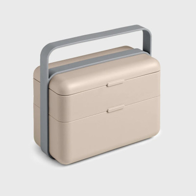 BLIM + PORTAPRANZO LUNCHBOX BAULETTO MOKA GREY 2 SCOMPARTI