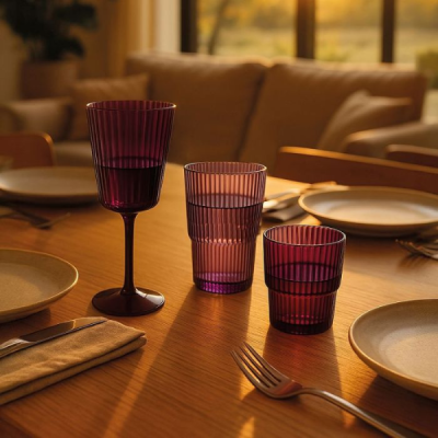VDE SET 6 BICCHIERI ACQUA IN PLASTICA 300 ML-SHADES OF PROVENCE