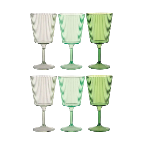 VDE SET 6 CALICI IN PLASTICA 400 ML-SHADES OF GREEN