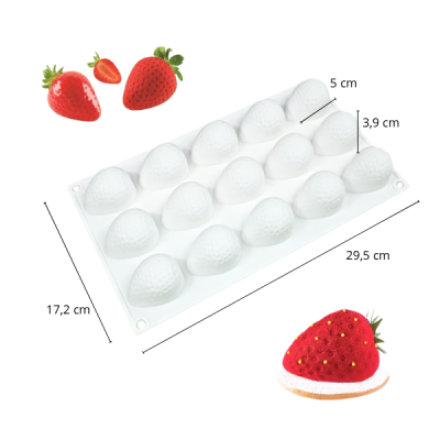 STAMPO SILICONE FRUTTA REALISTICA - FRAGOLA
