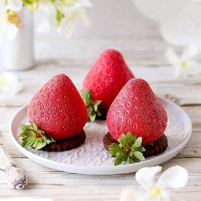 STAMPO SILICONE FRUTTA REALISTICA - FRAGOLA