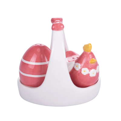 SET SALE E PEPE CON VASSOIO UOVO GALLINA