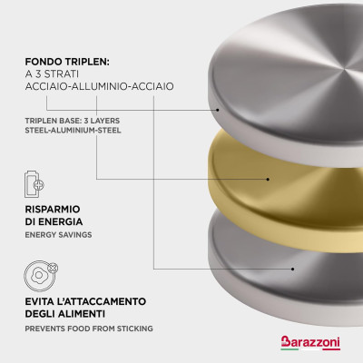 BARAZZONI CASSERUOLA 2 MANICI 22 CM BONITA