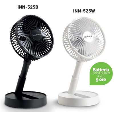INNOLIVING VENTILATORE PIEGHEVOLE RICARICABILE 19 CM