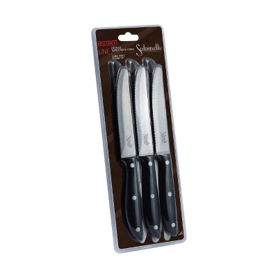 SALVINELLI SET 6 COLTELLI TAVOLA PUNTA TONDA LINEA BISTROT