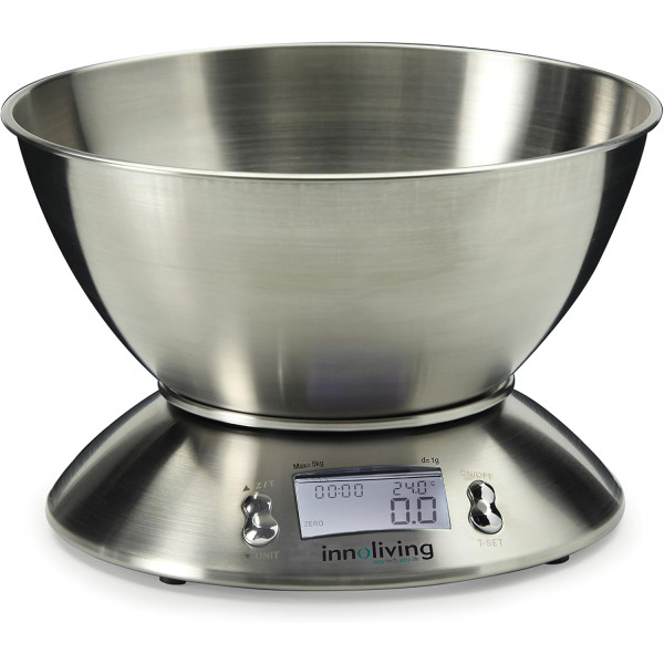 INNOLIVING BILANCIA DA CUCINA DIGITALE CON CIOTOLA IN ACCIAIO INN-127