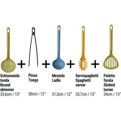 GUZZINI SET 5 UTENSILI DA CUCINA CHEF LINE