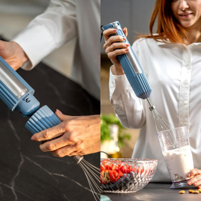 GUZZINI FRULLATORE AD IMMERSIONE CON ACCESSORI BLU NAVY SOUS CHEF