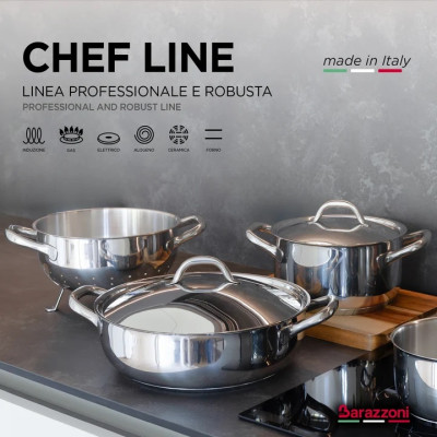 BARAZZONI BATTERIA 9 PZ CHEF LINE IN ACCIAIO INOX 18-10