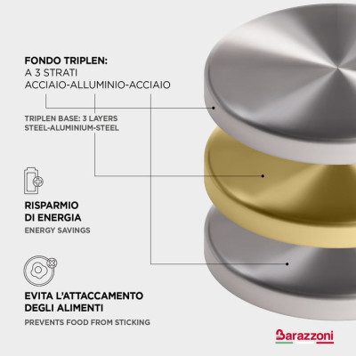BARAZZONI BATTERIA 9 PZ CHEF LINE IN ACCIAIO INOX 18-10