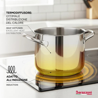 BARAZZONI BATTERIA 9 PZ CHEF LINE IN ACCIAIO INOX 18-10