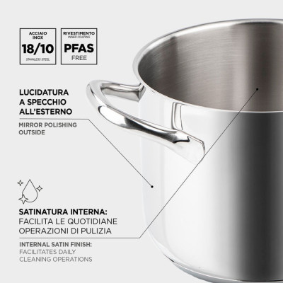 BARAZZONI BATTERIA 9 PZ CHEF LINE IN ACCIAIO INOX 18-10