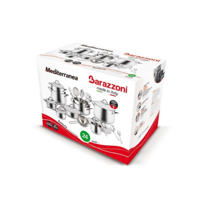 BARAZZONI BATTERIA 24 PZ MEDITERRANEA IN ACCIAIO INOX 18-10