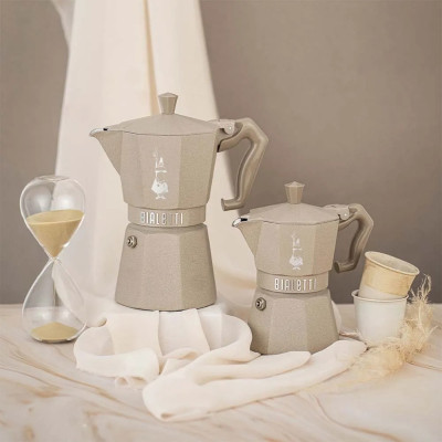 BIALETTI MOKA EXCLUSIVE INDUZIONE 3TZ DESERT- EFFETTO PIETRA BEIGE