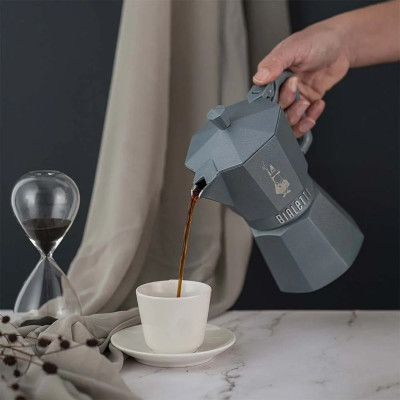 BIALETTI MOKA EXCLUSIVE INDUZIONE 3TZ GREY - EFFETTO PIETRA GRIGIO