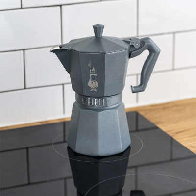 BIALETTI MOKA EXCLUSIVE INDUZIONE 3TZ GREY - EFFETTO PIETRA GRIGIO