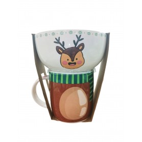 SET 2 PZ NATALE MUG + CIOTOLA RENNA