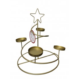 PORTACANDELE ALBERO SPIRALE CON STELLA