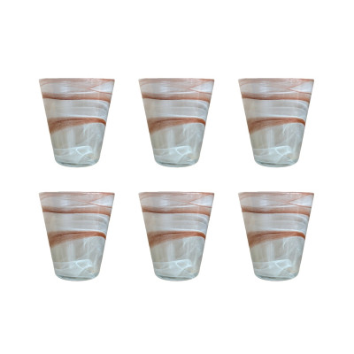 Bicchieri E Calici Set 6 Bicchieri Vetro Di Murano Tabacco