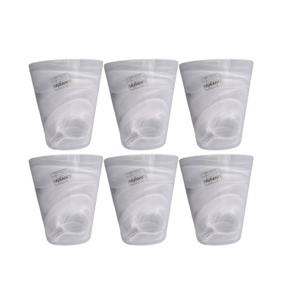 Bicchieri E Calici Set 6 Bicchieri Vetro Di Murano Bianchi