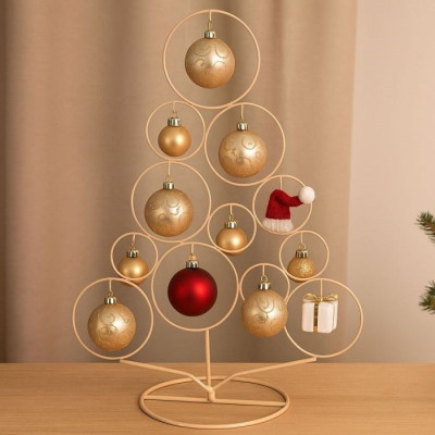 Decorazioni Albero In Metallo 50cm Champagne Xmas