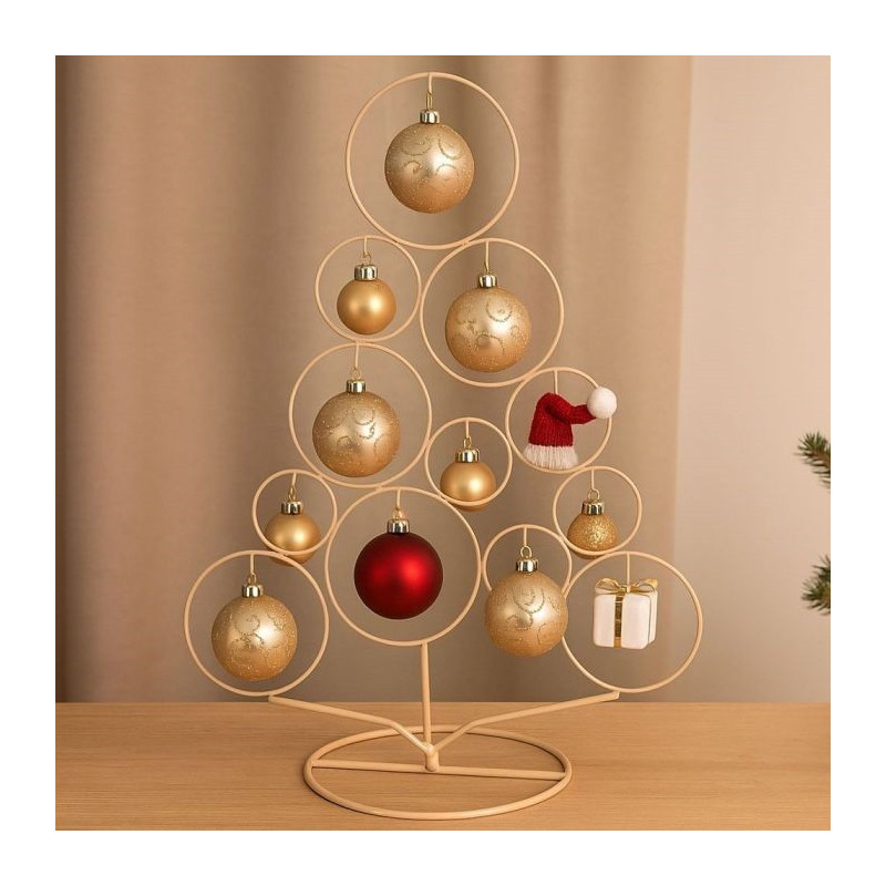 Decorazioni Albero In Metallo 50cm Champagne Xmas