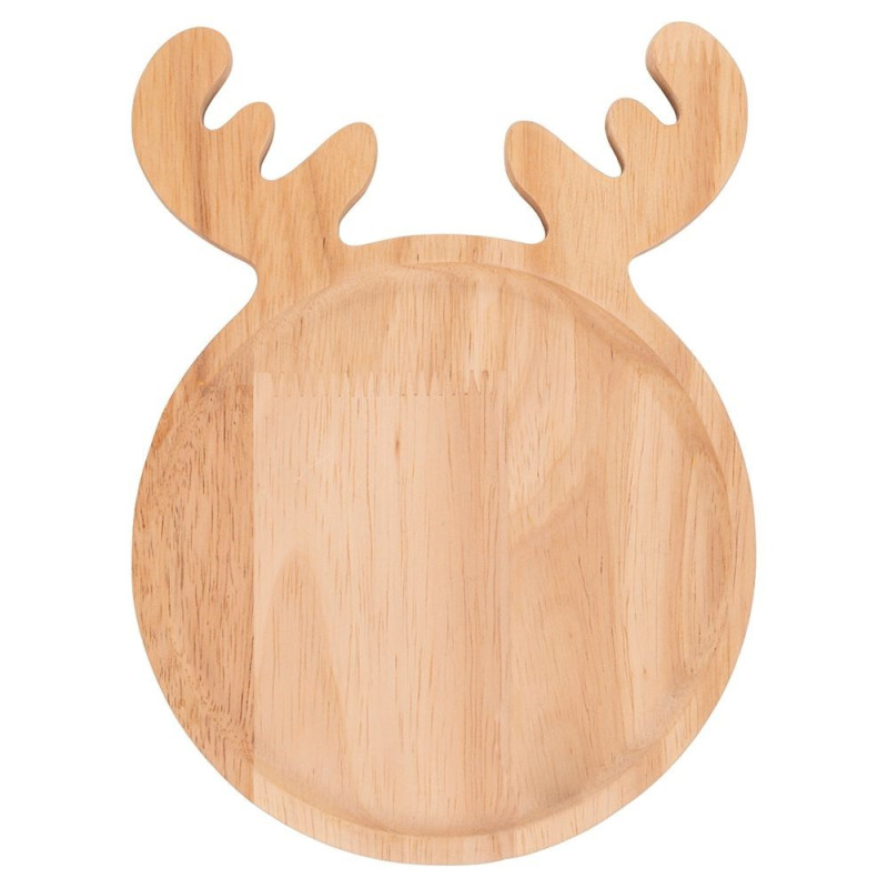 Tavola Piatto In Legno Rotondo 16*22 Renna