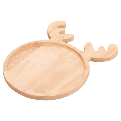 Tavola Piatto In Legno Rotondo 16*22 Renna