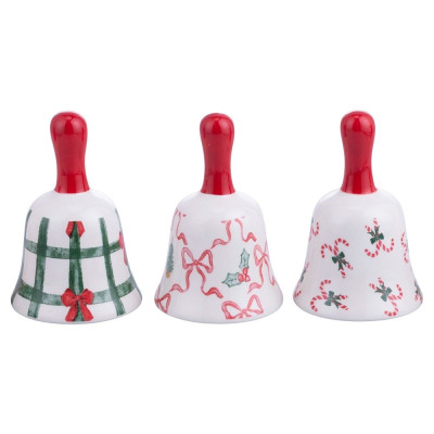 Decorazioni Campanella Ceramica Natale Con I Fiocchi