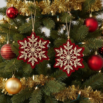 Decorazioni Set 8 Appendini Fiocco Di Neve Chic
