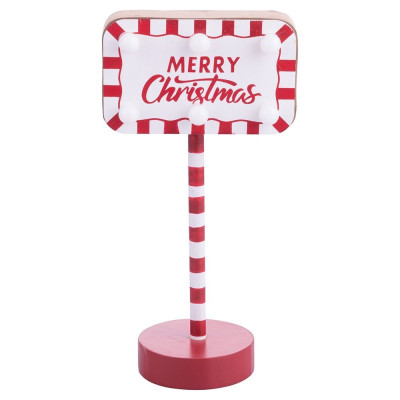 Decorazioni Cartello Natalizio Led In Legno H23