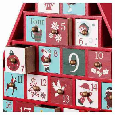 Decorazioni Calendario Dell'avvento In Legno H38cm