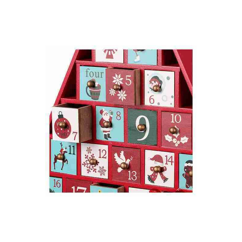 Decorazioni Calendario Dell'avvento In Legno H38cm
