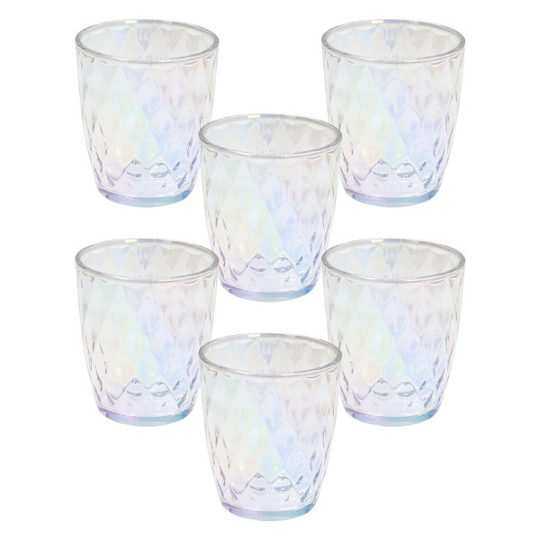 SET 6 BICCHIERI IRIDESCENTI JENNY OPAL