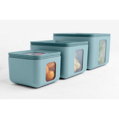 Contenitori Per La Conservazione Set 3 Contenitori Ermetici Peek Box Teal
