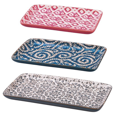 Vassoi E Piatti Da Portata Set 3 Vassoi In Ceramica Reactive