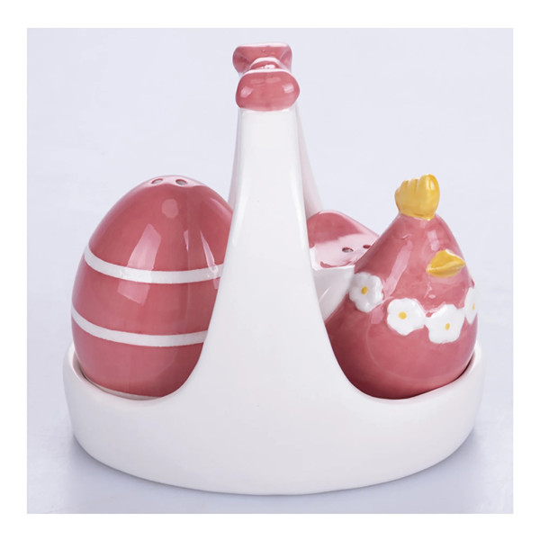 SET SALE E PEPE CON VASSOIO UOVO GALLINA