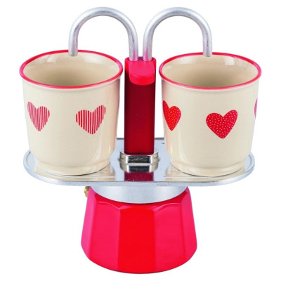 Caffetteria, Tisaneria E Accessori Caffettiera + 2 Tazzine Cuoricini