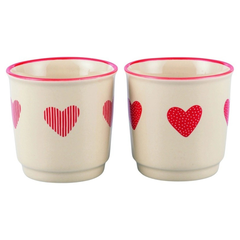 Caffetteria, Tisaneria E Accessori Caffettiera + 2 Tazzine Cuoricini