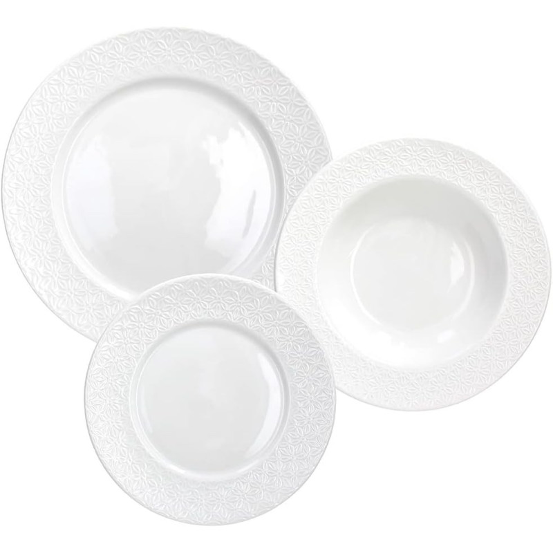SERVIZIO PIATTI 18PZ MARGARET BIANCO
