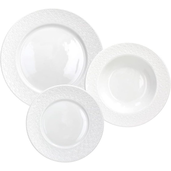 SERVIZIO PIATTI 18PZ MARGARET BIANCO