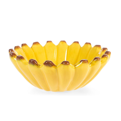 H&H CENTROTAVOLA BANANA IN CERAMICA 21×7CM