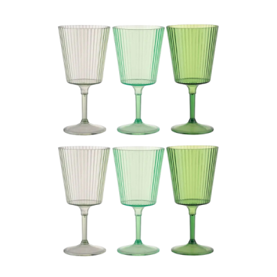 VDE SET 6 CALICI IN PLASTICA 400 ML-SHADES OF GREEN