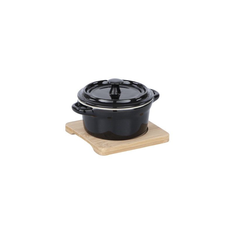 Mini Cocotte E Tegamini Mini Cocotte 10cm+coperchio+supp.bamboo