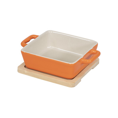 Mini Cocotte E Tegamini Mini Tapas Quadrata 13cm +supp.bamboo